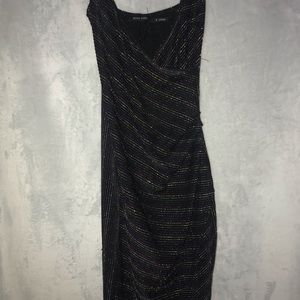 Rainbow and black glittery body con dress